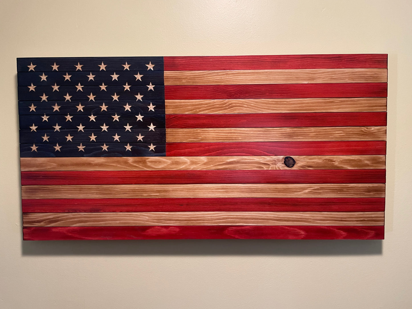 Rustic Wooden American Flag