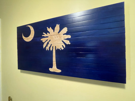 Wooden Palmetto Flag